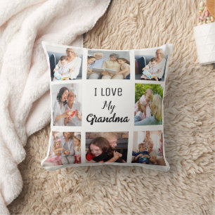 Cojín Decorativo Sencillo y Chic Fotocolage para Abuela
