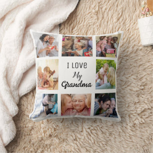 Cojín Decorativo Sencillo y Chic Fotocolage para Abuela