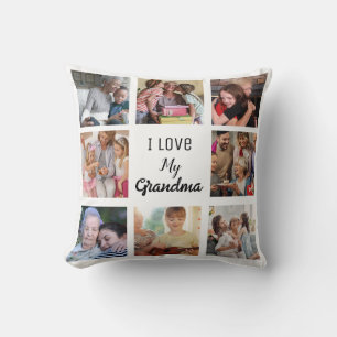 Cojín Decorativo Sencillo y Chic Fotocolage para Abuela