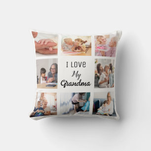 Cojín Decorativo Sencillo y Chic Fotocolage para Abuela