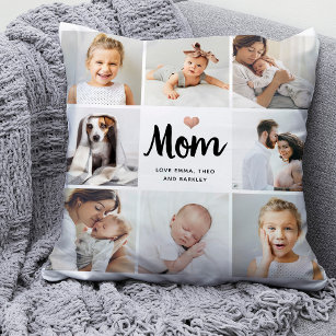 Cojín Decorativo Sencillo y Moda   Collage de fotos para mamá con c
