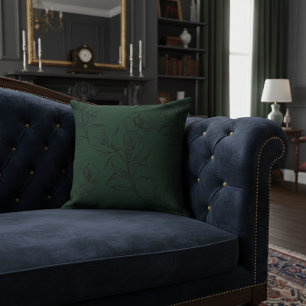 Cojín Decorativo Sencillo y moderno patrón de boho floral Olive Gre