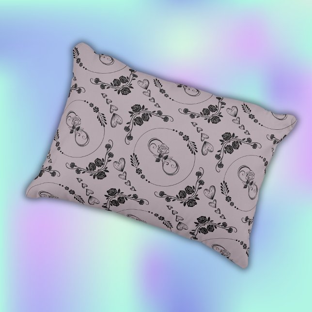 Cojín Decorativo Sencillos corazones negros, florales, infinitos en (Subido por el creador)