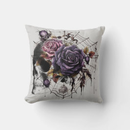 Cojín Decorativo Sencillos rosas góticos y fiesta de Halloween con