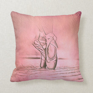 Cojín Decorativo Sencillos zapatos elegantes de ballet rosa en punt