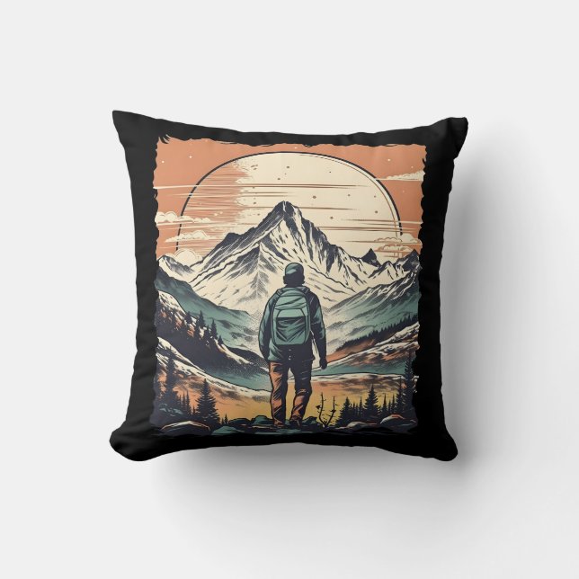 Cojín Decorativo Senderismo por la montaña (Anverso)