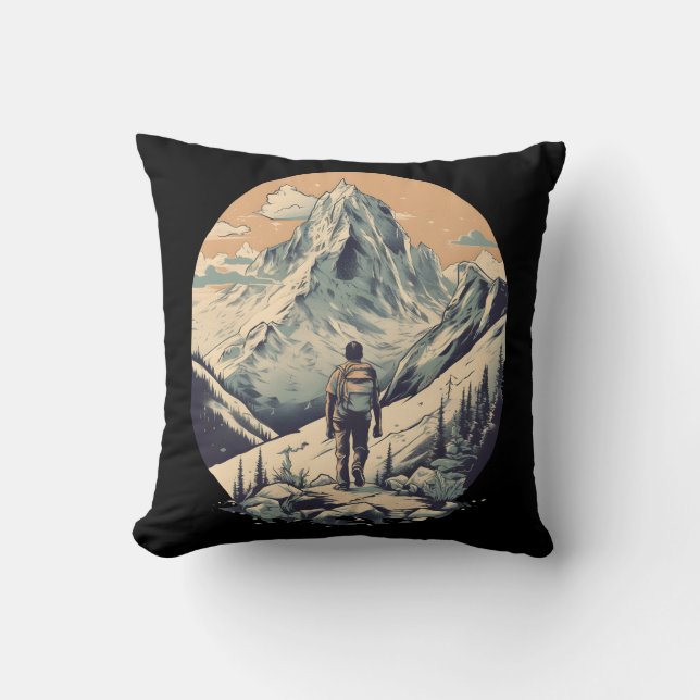 Cojín Decorativo Senderismo por la montaña (Anverso)