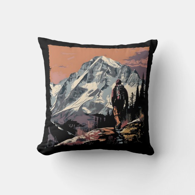 Cojín Decorativo Senderismo por la montaña Sunset (Anverso)