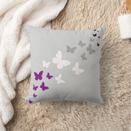 Cojín Decorativo Sendero de la Mariposa del Orgullo Asexual