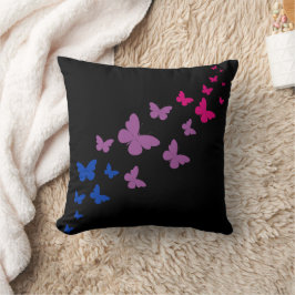 Cojín Decorativo Sendero de la Mariposa del Orgullo Bisexual