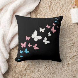 Cojín Decorativo Sendero de la Mariposa del Orgullo Transgénero