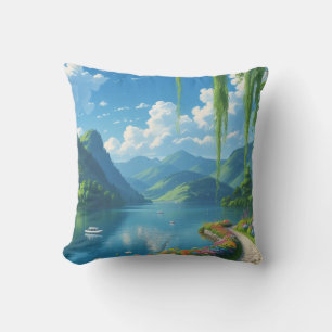 Cojín Decorativo "Senderos tranquilos - La serenidad de la naturale