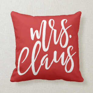 Cojín Decorativo Señora Claus White Script Pillow