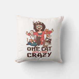 Cojín Decorativo Señora Gata Loca Divertida Gatito Gato Mamá Adorab