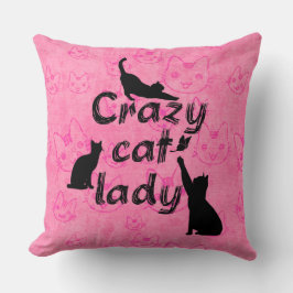 Cojín Decorativo Señora Gatos Locos gatitos lindos Patrón En Rosa