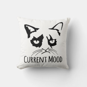 Cojín Decorativo Señora Gatos Locos  Gato Blanco Negro Mono Lindo E