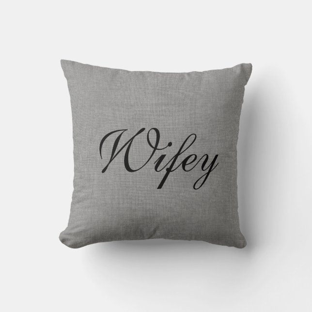 Cojín Decorativo Señora gris Pillow de Wifey (Anverso)
