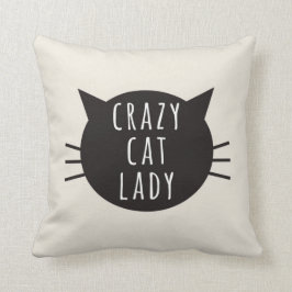 Cojín Decorativo Señora loca Funny Pillow Ivory del gato