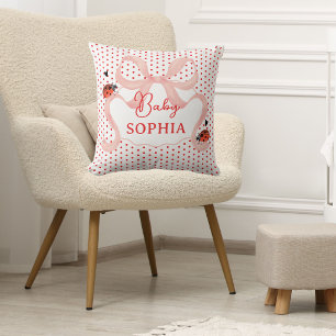 Cojín Decorativo Señora Mariquita con Lazo Rosa Decoración Personal