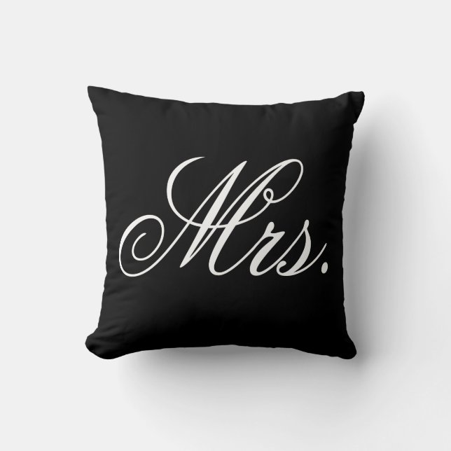 Cojín Decorativo Señora Newlywed Elegant Wedding Pillow (Anverso)