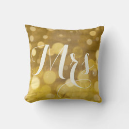 Cojín Decorativo Señora novia resumen luces de oro