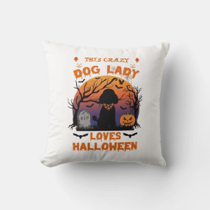Cojín Decorativo Señora Perro Loco Ama Tumba de Calabaza de Caniche