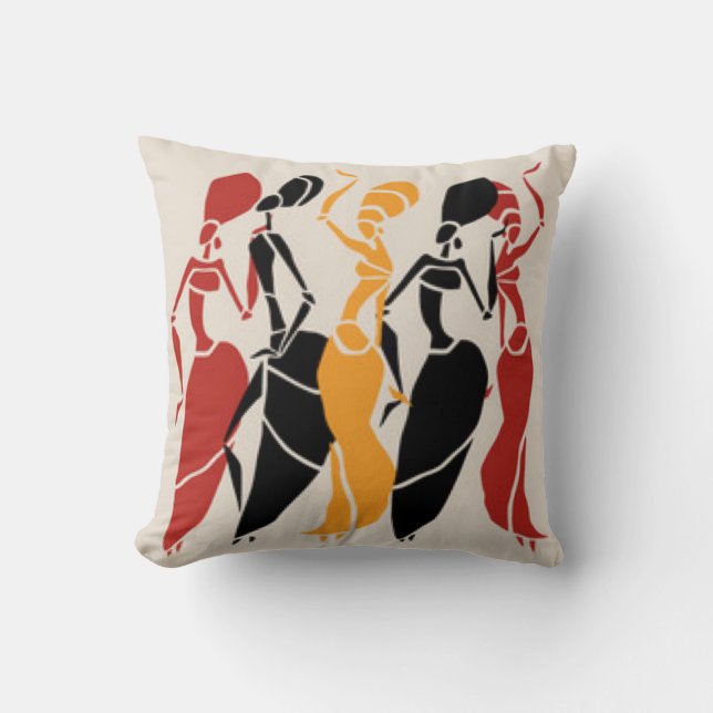 Cojín Decorativo Señoras del baile de África (Anverso)