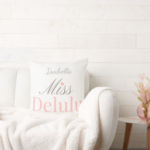 Cojín Decorativo Señorita Delulu, regalo de cumpleaños rosa para mu