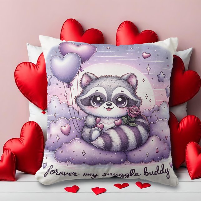 Cojín Decorativo Sentido Balón Raccoon Valentines (Subido por el creador)