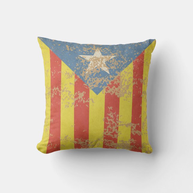 Cojín Decorativo Senyera Estelada Blava Antiga (Anverso)