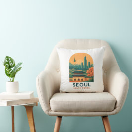 Cojín Decorativo Seoul South Korea Throw Pillow – Vintage Travel