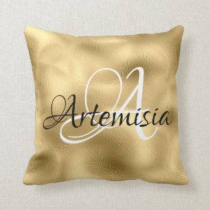 Cojín Decorativo Sepia de cristal metálica del oro de cristal
