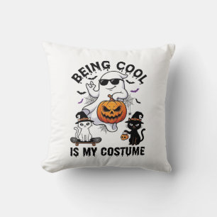Cojín Decorativo Ser Genial Es Disfraz Fantasma De Halloween Gato C