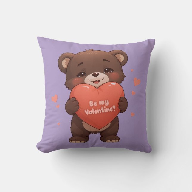 Cojín Decorativo ¿Ser mi Valentine? (Anverso)