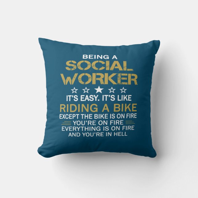 Cojín Decorativo Ser un trabajador social (Anverso)