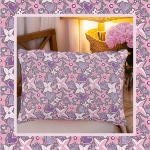 Cojín Decorativo Ser único Ser tu patrón en rosa/púrpura