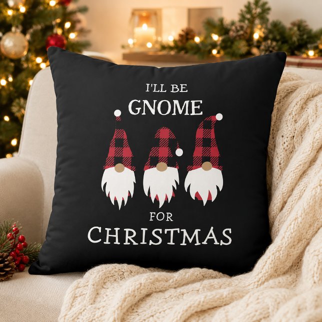Cojín Decorativo Seré Gnome para Navidad (I'll be Gnome for Christmas Throw Pillow)