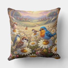 Cojín Decorativo Serenata al atardecer en una pradera