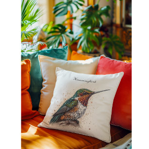 Cojín Decorativo Serenata de Colibrí Joyas, personalizada