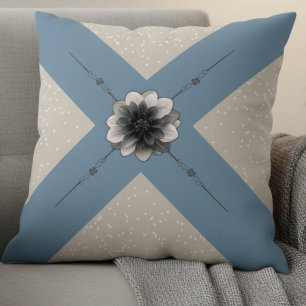 Cojín Decorativo Serene Décor Dalia Azul Polvo y Beige