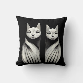 Cojín Decorativo serene elegante cat hermanas feline hermanos