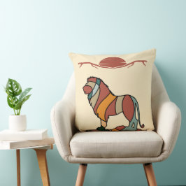 Cojín Decorativo Serene Savanna Kind Lion Abstract Modern Earthy 