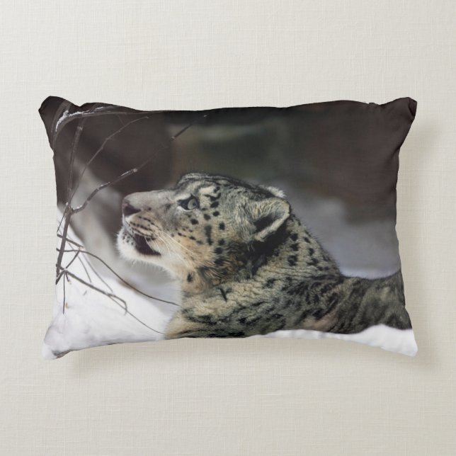 Cojín Decorativo Serene Snow Leopard (Anverso)