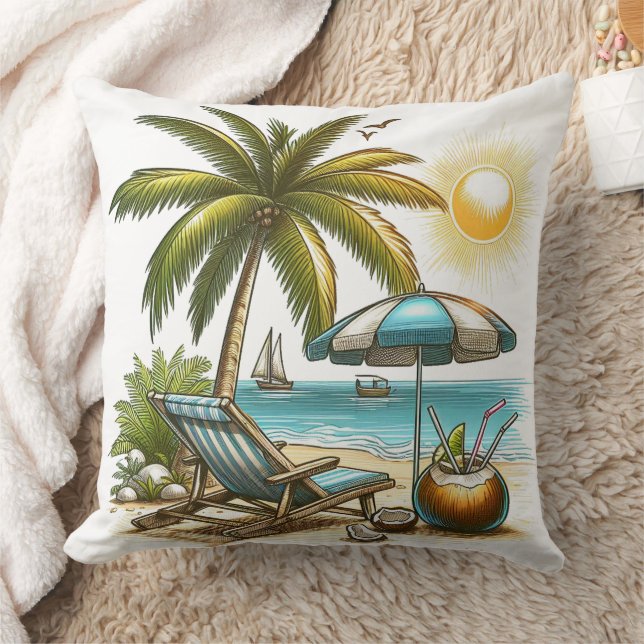 Cojín Decorativo Serene Tropical Beach Large (Manta)
