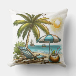 Cojín Decorativo Serene Tropical Beach Large