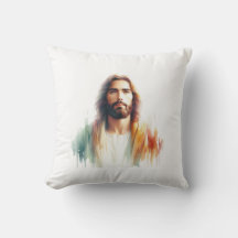 Serene Watercolor Jesus Christ Portrait – Spiritua
