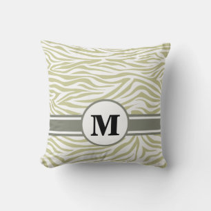 Cojín Decorativo Serengeti Safari Cebra con Monograma