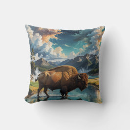 Cojín Decorativo Serenidad en lo salvaje - Búfalo