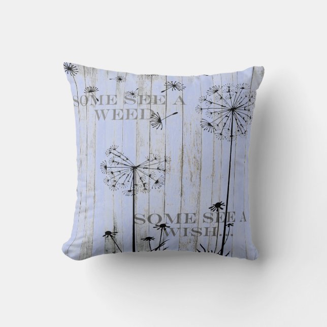 Cojín Decorativo Serenity Blue dandelion Throw pillow Cushion (Anverso)