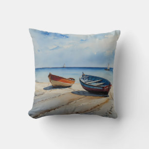 Cojín Decorativo "Serenity Shores" Una Tranquila capa marina de acu